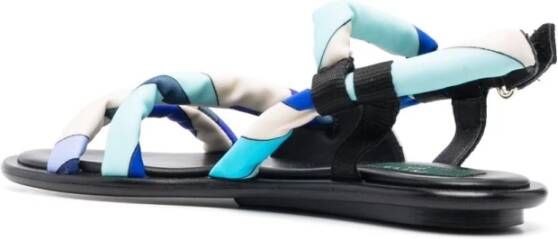 EMILIO PUCCI Multicolor Gewatteerde Sandalen Blue Dames