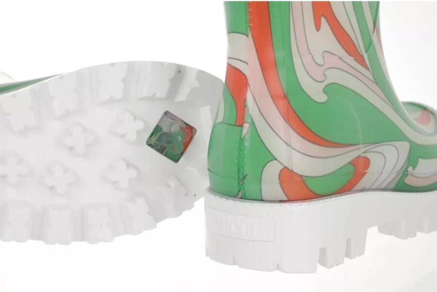 EMILIO PUCCI Regenlaarzen met logo-applicaties Multicolor Dames