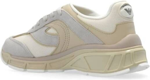 Emporio Armani Beige Suède Panel Sneakers Beige Heren