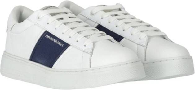 Emporio Armani Casual Leren Sneakers White Heren