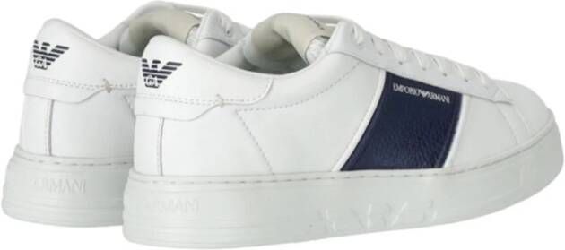 Emporio Armani Casual Leren Sneakers White Heren