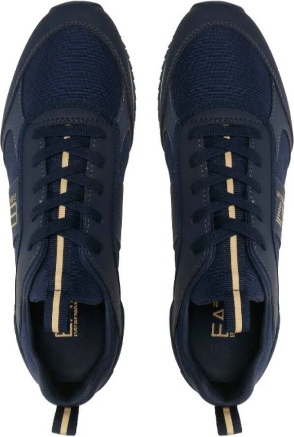 Emporio Armani EA7 Blauwe Sneakers met Ademende Stof Blue Heren