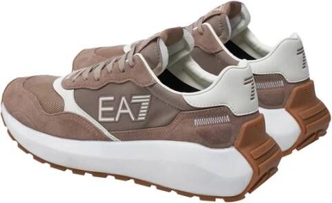 Emporio Armani EA7 Bruine Sneakers Moderne Sportieve Stijl Brown Heren