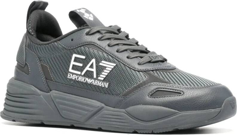 Emporio Armani EA7 Casual Grijze Sneakers met Rubberen Zool Gray Heren