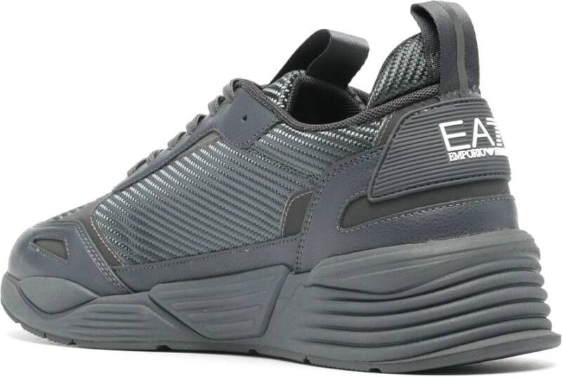 Emporio Armani EA7 Casual Grijze Sneakers met Rubberen Zool Gray Heren