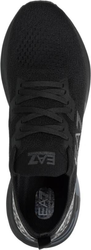 Emporio Armani EA7 Eenvoudige Vetersluiting Crusher Sneakers Black Heren