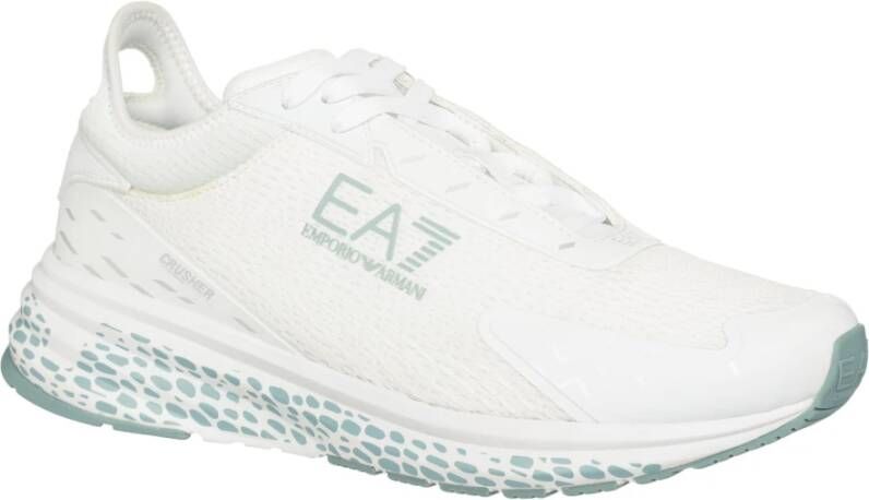 Emporio Armani EA7 Eenvoudige Vetersluiting Sneakers White Heren