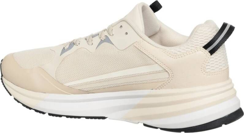 Emporio Armani EA7 Eenvoudige Vetersneakers Beige Heren