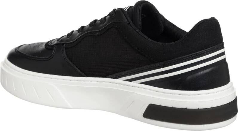 Emporio Armani EA7 Eenvoudige Vetersneakers Black Heren