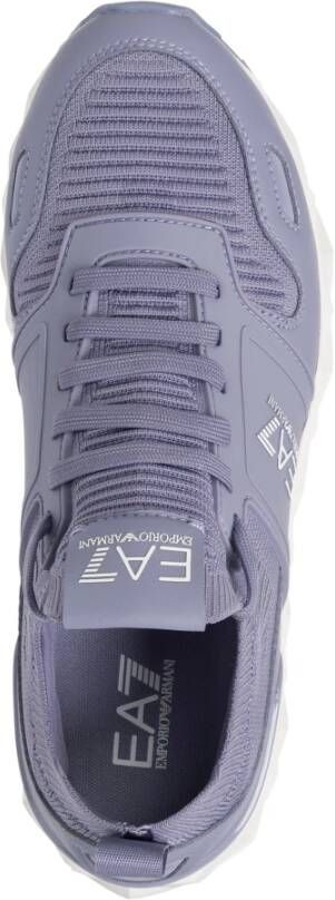 Emporio Armani EA7 Eenvoudige Vetersneakers Purple Dames