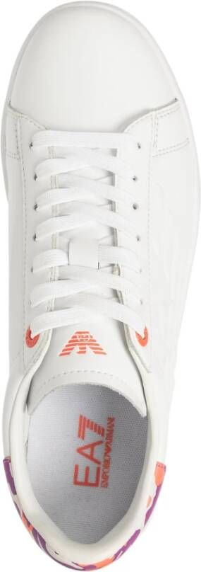 Emporio Armani EA7 Eenvoudige Vetersneakers White Dames