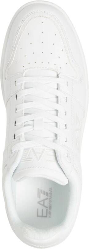 Emporio Armani EA7 Eenvoudige Vetersneakers White Heren