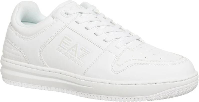 Emporio Armani EA7 Eenvoudige Vetersneakers White Heren