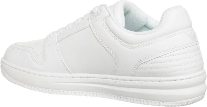 Emporio Armani EA7 Eenvoudige Vetersneakers White Heren