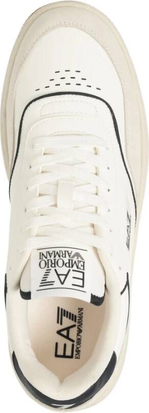 Emporio Armani EA7 Eenvoudige Vetersneakers White Heren