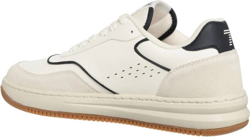 Emporio Armani EA7 Eenvoudige Vetersneakers White Heren