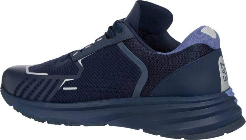 Emporio Armani EA7 Effen Vetersluiting Sneakers Blue Heren