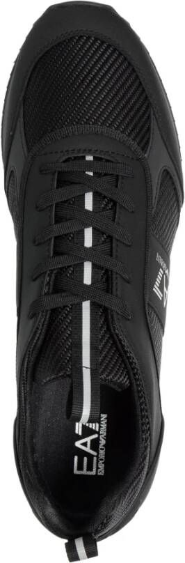 Emporio Armani EA7 Effen Vetersneakers Black Heren