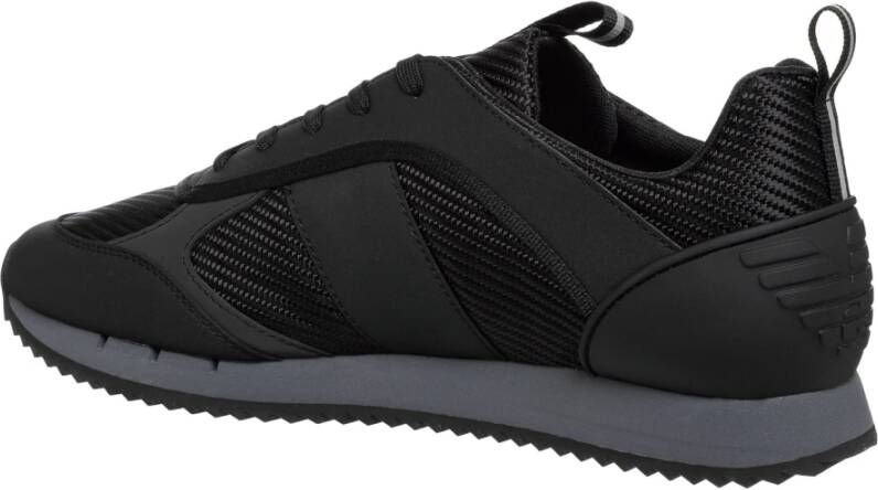 Emporio Armani EA7 Effen Vetersneakers Black Heren