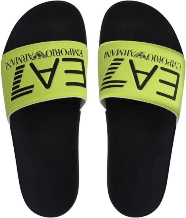 Emporio Armani EA7 Gele Casual Synthetische Rubberen Zool Sandalen Yellow Heren