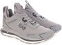 Emporio Armani EA7 Lichtgrijze Vetersneakers met Metalen Adelaars Gray Heren - Thumbnail 2