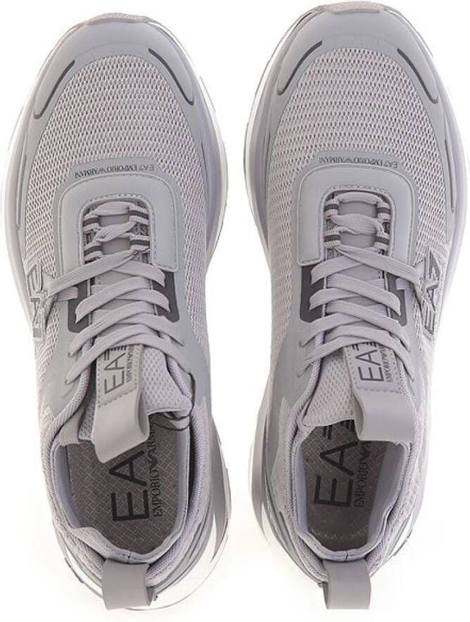 Emporio Armani EA7 Lichtgrijze Sneakers met Metalen Adelaars Gray Heren