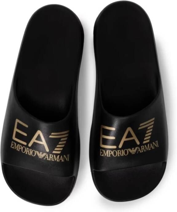 Emporio Armani EA7 Heren Slippers Comfort en Elegantie Black Heren