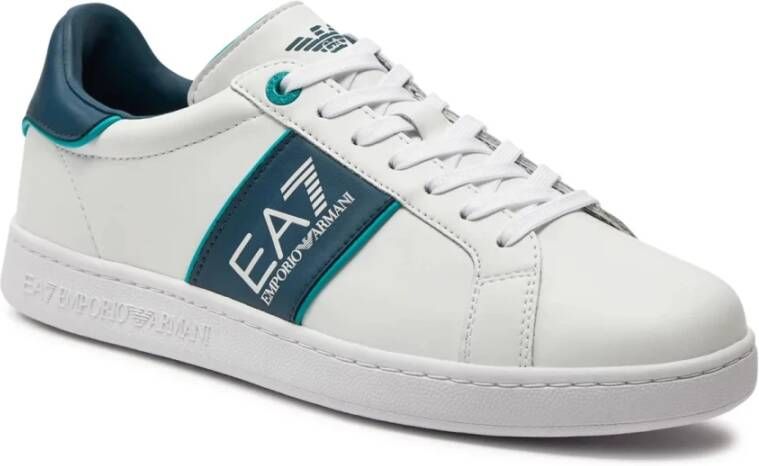 Emporio Armani EA7 Klassieke Leren Sneakers Wit White Heren