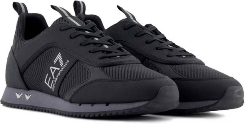 Emporio Armani EA7 Koolstof Sneakers met Metalen Adelaar Black Heren