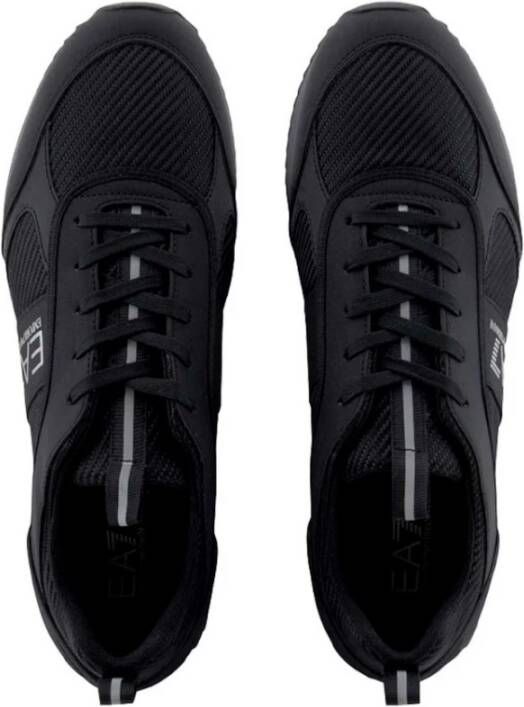 Emporio Armani EA7 Koolstof Sneakers met Metalen Adelaar Black Heren