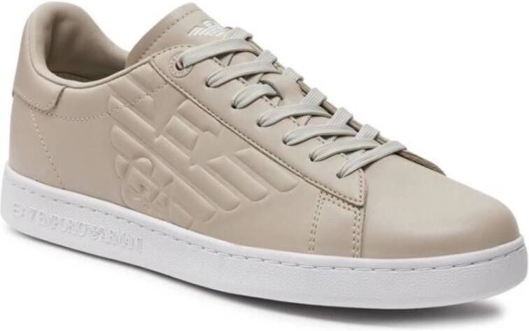 Emporio Armani EA7 Lage Leren Sneakers Ea7 Beige Heren