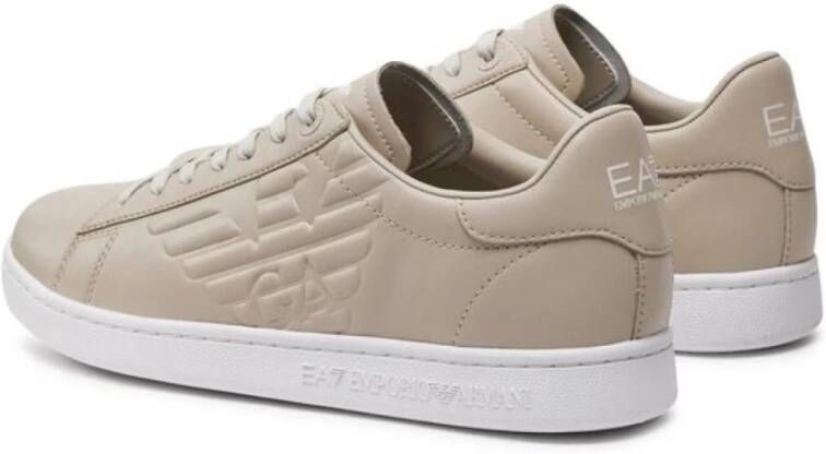 Emporio Armani EA7 Lage Leren Sneakers Ea7 Beige Heren