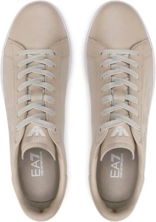 Emporio Armani EA7 Lage Leren Sneakers Ea7 Beige Heren