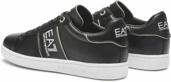 Emporio Armani EA7 Lage Leren Sneakers Zwart Black Heren