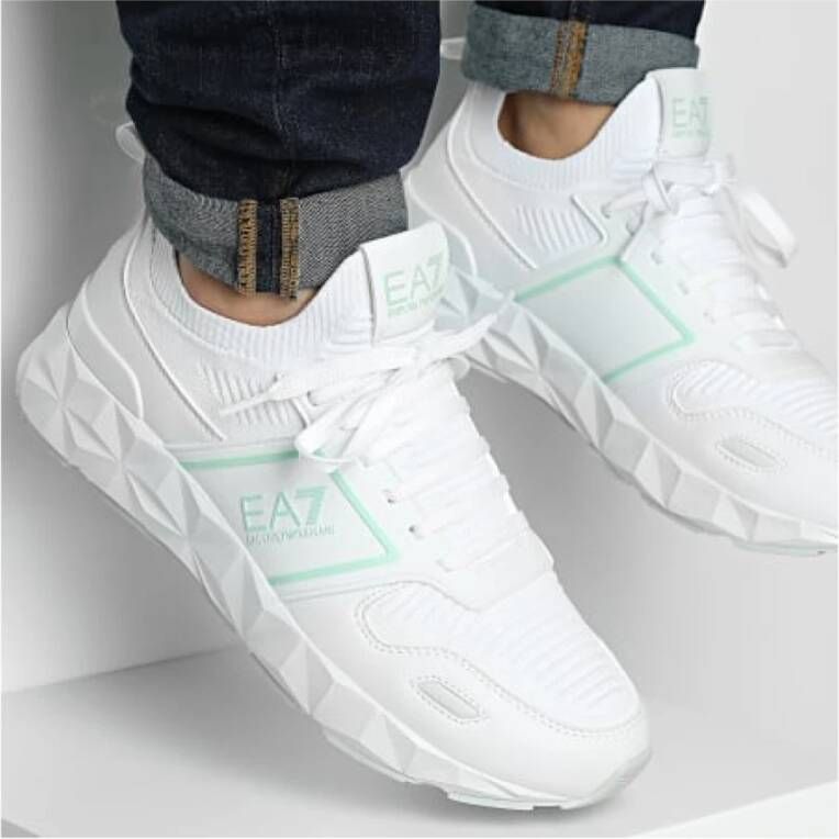 Emporio Armani EA7 Lage sneakers in wit White Heren