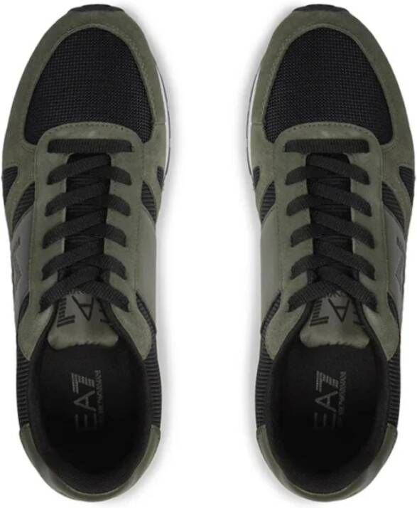 Emporio Armani EA7 Leren Sneakers Groen Green Heren