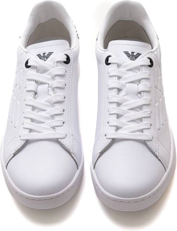 Emporio Armani EA7 Leren Sneakers met Logo Details White Dames