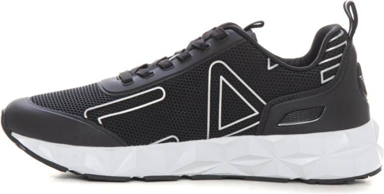 Emporio Armani EA7 Logo Sneakers met Contrastdetails Black Heren