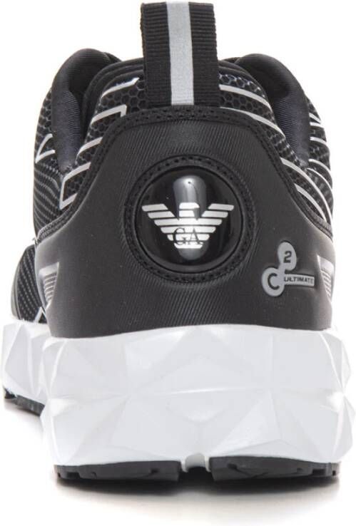 Emporio Armani EA7 Logo Sneakers met Contrastdetails Black Heren