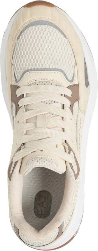 Emporio Armani EA7 Multikleur Vetersluiting Sneakers Beige Heren