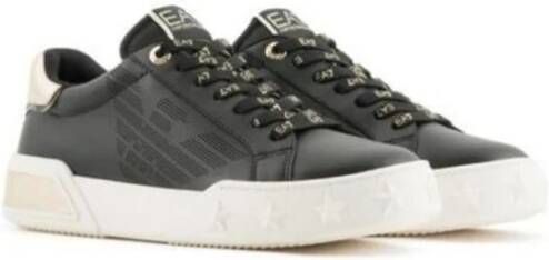 Emporio Armani EA7 Polyester Sneaker met 3cm Hak Black Dames