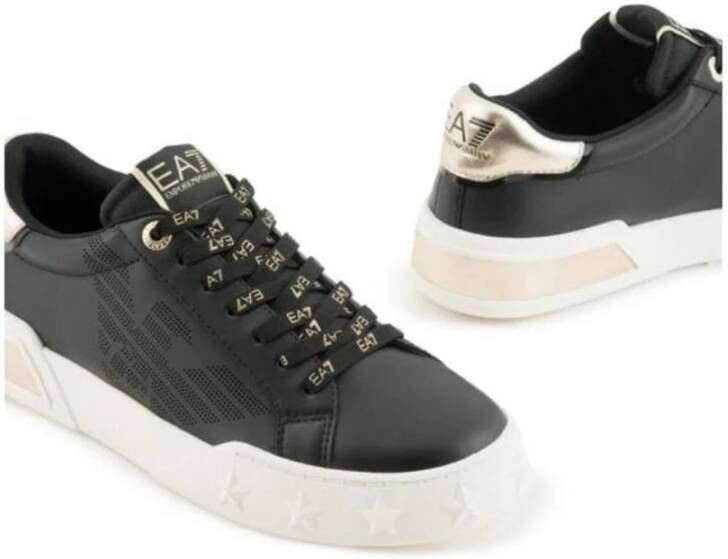 Emporio Armani EA7 Polyester Sneaker met 3cm Hak Black Dames