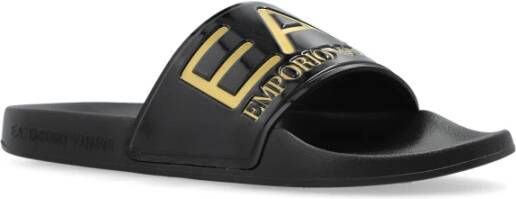 Emporio Armani EA7 Rubberen slides Black Heren