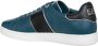 Emporio Armani EA7 Heren Leren Sneakers Met Patroon Blue Heren - Thumbnail 4