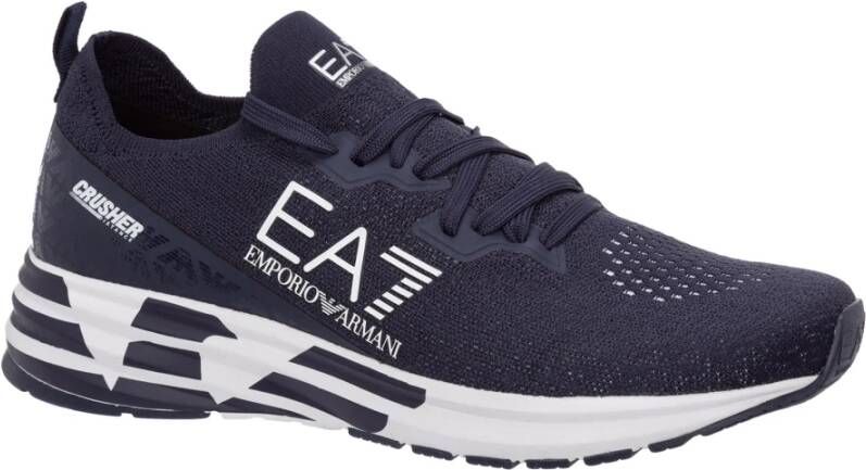 Emporio Armani EA7 Stijlvolle Veterschoenen voor Mannen Blue Heren