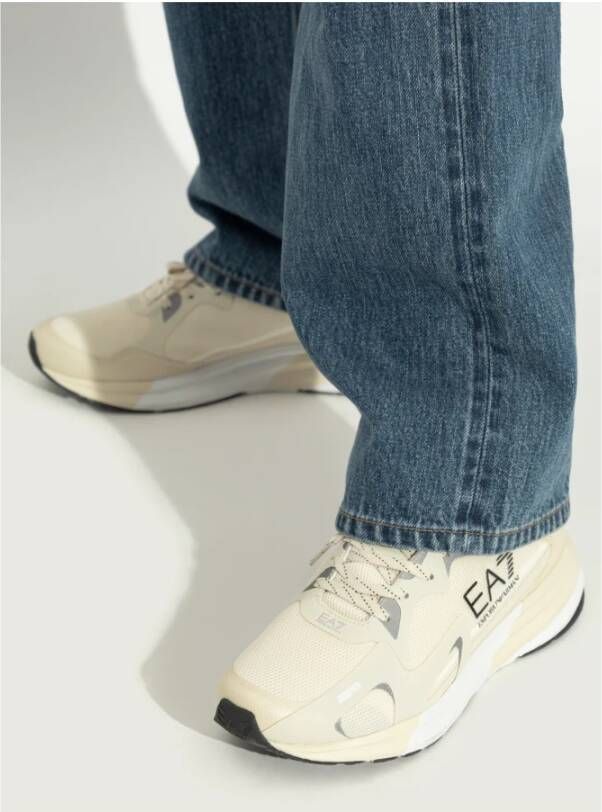 Emporio Armani EA7 Sneakers met logo Beige Dames