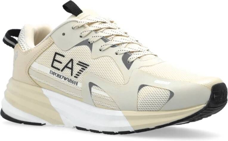 Emporio Armani EA7 Sneakers met logo Beige Dames