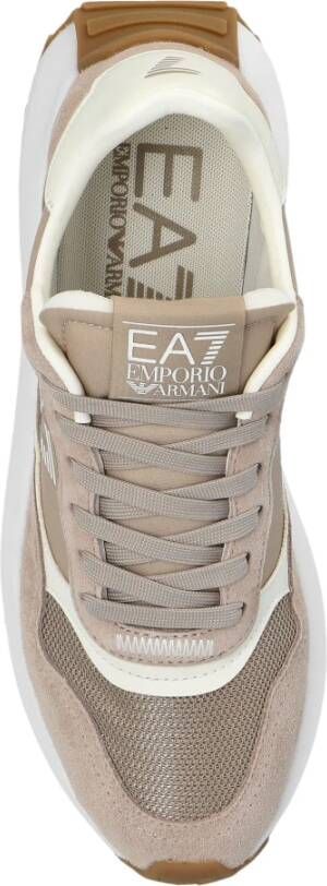 Emporio Armani EA7 Sneakers met logo Beige Dames