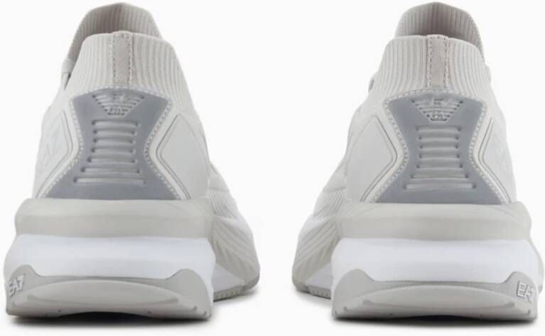 Emporio Armani EA7 Sportieve Vetersneakers met Logo White Heren