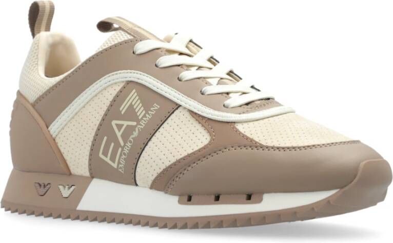 Emporio Armani EA7 Sportschoenen met logo Beige Dames